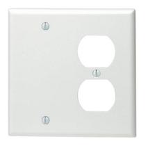 Placa de parede Leviton 88008 2-Gang 1-Duplex 1-Blank White