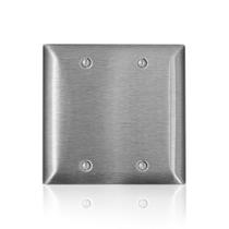 Placa de parede Leviton C-Series 2-Gang Blank Type 430 Stainless