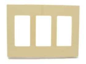 Placa de parede Leviton Decora Plus Screwless Snap-On 3 Gang Ivory