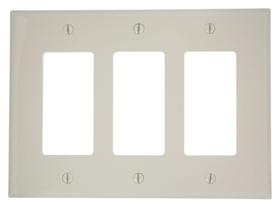 Placa de parede Leviton PJ263-T 3-Gang Decora Midway Light Almond