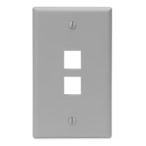 Placa de parede Leviton QuickPort Single Gang 2 portas cinza 41080-2GP