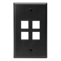 Placa de parede Leviton QuickPort Single Gang 4 portas preta