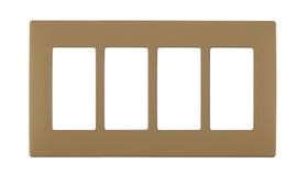 Placa de parede Leviton Renu Four-Gang Screwless Snap-On REWP4-WC