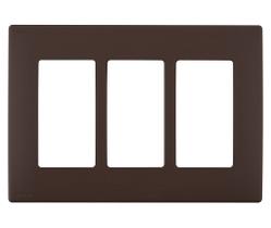 Placa de parede Leviton Renu Three-Gang Screwless Snap-On REWP3-WB