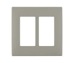 Placa de parede Leviton Renu Two-Gang Screwless Snap-On Wood Smoke Placa de parede Leviton Renu Two-Gang Screwless Snap-On Wood Smoke