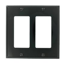 Placa de parede Leviton, tamanho padrão, termoplástico, nylon 2-Gang, preta Placa de parede Leviton, tamanho padrão, termoplástico, nylon 2-Gang, preta