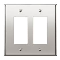 Placa de parede LIDER LMWP-32M 2-Gang em aço inoxidável 12x13cm Placa de parede LIDER LMWP-32M 2-Gang em aço inoxidável 12x13cm