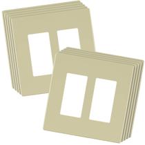 Placa de parede LIDER LSWP-32M-I10P Ivory 2-Gang 12x12 cm, pacote com 10