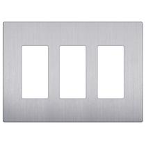 Placa de parede LIDER LSWP-33M-BSV 3 gangues em prata escovada Placa de parede LIDER LSWP-33M-BSV 3 gangues em prata escovada