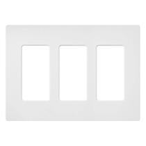 Placa de Parede Lutron Claro 3 Módulos Acabamento Cetim Branco Neve 1 Unidade Placa de Parede Lutron Claro 3 Módulos Acabamento Cetim Branco Neve 1 Unidade