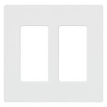 Placa de parede Lutron CW-2-WH 2 Gang Screwless White