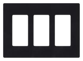 Placa de parede Lutron CW-3-BL 3 Gang Screwless Black