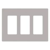 Placa de Parede Lutron CW-3-GR 3 Módulos Sem Parafusos Cinza Placa de Parede Lutron CW-3-GR 3 Módulos Sem Parafusos Cinza