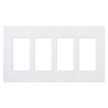 Placa de parede Lutron CW-4-WH 4 Gang White sem parafusos