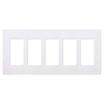Placa de Parede Lutron CW-5-WH 5 Módulos Sem Parafusos Branca Brilhante