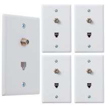 Placa de parede Newhouse Hardware Combo Phone/Video Jack White Placa de parede Newhouse Hardware Combo Phone/Video Jack White