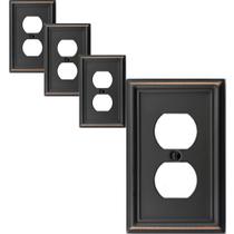 Placa de parede OKAWYC Luca, pacote com 4 tampas de saída de metal de bronze envelhecido