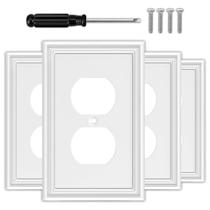 Placa de parede OKAYZIP 1 Gang Single Duplex White Bamboo, pacote com 4