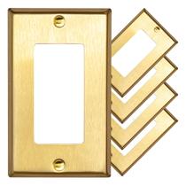 Placa de parede Outlet Cover Rio Salto BRASS Metal Gold, pacote com 5