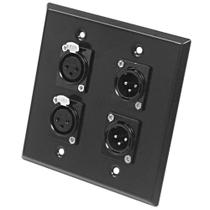 Placa de Parede para Áudio Sísmico SA-PLATE25 - Aço Inoxidável Preto com 2 Conectores