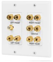 Placa de parede para home theater Fosmon 2-Gang 5.1 Surround White Placa de parede para home theater Fosmon 2-Gang 5.1 Surround White