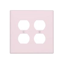 Placa de parede para tomada dupla duplex de 2 módulos, rosa chá Placa de parede para tomada dupla duplex de 2 módulos, rosa chá