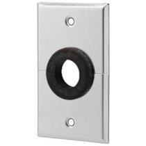 Placa de parede passa-cabos com passa-fio de borracha de 1" em aço inoxidável