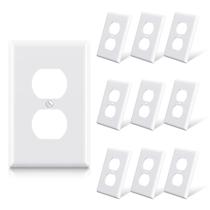 Placa de parede, receptáculo duplex ELEGRP, 1 gangue, tamanho médio, branco x10