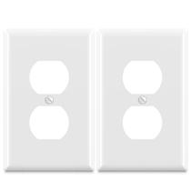 Placa de parede, receptáculo duplex ELEGRP, 1 gangue, tamanho médio, branco x2 Placa de parede, receptáculo duplex ELEGRP, 1 gangue, tamanho médio, branco x2