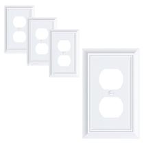 Placa de parede Treewell 1 Gang Duplex Bamboo Fiber 8x13 cm, pacote com 4