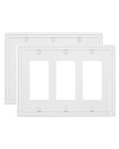 Placa de parede Treewell, pacote com 2 decoradores triplos de metal branco puro
