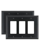 Placa de parede TREEWELL, pacote com 2 unidades, liga de zinco preta