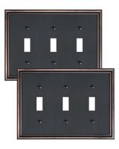 Placa de parede TREEWELL, pacote com 2 unidades, tripla, bronze envelhecido, 17x12 cm