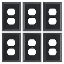 Placa de parede Treewell, pacote com 6, decorativa preta, 8 x 13 cm, metal