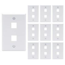 Placa de parede VCE de 2 portas Keystone, listada pela UL, branca (pacote com 10) Placa de parede VCE de 2 portas Keystone, listada pela UL, branca (pacote com 10)