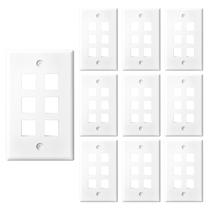 Placa de parede VCE de 6 portas Keystone RJ45 HDMI coaxial branca, pacote com 10 Placa de parede VCE de 6 portas Keystone RJ45 HDMI coaxial branca, pacote com 10