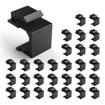 Placa de parede VCE, pacote com 50 insertos Keystone Jack pretos Placa de parede VCE, pacote com 50 insertos Keystone Jack pretos