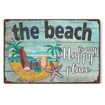 Placa de parede Vintage Iron The Beach is My Happy Place 20x30cm Placa de parede Vintage Iron The Beach is My Happy Place 20x30cm
