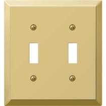Placa de parede Westek Century Polished Brass 2-Gang Steel