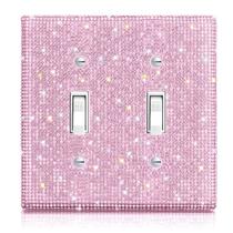 Placa de parede Yookeer 2-Gang Pink Strass Decorativa
