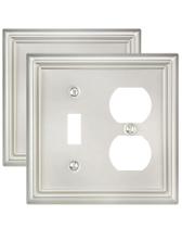 Placa de parede ZILLSEA A031 Combo de níquel acetinado, pacote com 2