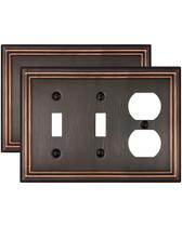 Placa de parede ZILLSEA Combination 2 Toggle/1 Duplex Aged Bronze