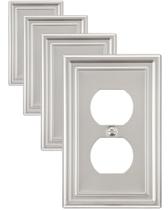 Placa de parede ZILLSEA, pacote com 4 unidades, duplex, níquel acetinado