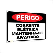 Placa De Perigo Corrente Elétrica Mantenha se Afastado 40x32cm Placa De Perigo Corrente Elétrica Mantenha se Afastado 40x32cm