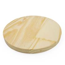 Placa De Pinus Redonda Artesanato 15x15 Madeira Natural