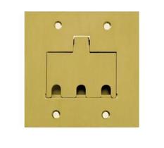 Placa De Piso 3 Rj45/Rj11 Latão - Olivo Placa De Piso 3 Rj45/Rj11 Latão - Olivo