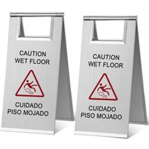 Placa de piso úmido Kigley Stainless Steel Caution 43x20cm 2,3 kg Placa de piso úmido Kigley Stainless Steel Caution 43x20cm 2,3 kg