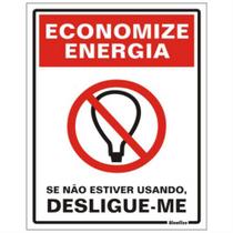 Placa de Poliestireno Auto-Adesiva 15x20cm Economize Energia - 220 AO - SINALIZE