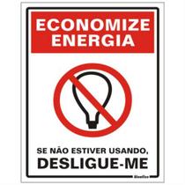Placa de Poliestireno Auto-Adesiva 15x20cm Economize Energia - 220 AO - SINALIZE Placa de Poliestireno Auto-Adesiva 15x20cm Economize Energia - 220 AO - SINALIZE