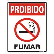 Placa de Poliestireno Auto-Adesiva 20x15cm Proibido Fumar - 220 AB - SINALIZE